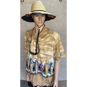 Hawaiian Surfboards Men's XL Shirt Winnie Fashion Short Sleeve Button Up Brown's